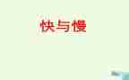 快与慢的教案优质5篇
